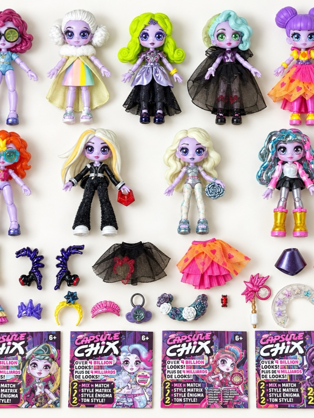Capsule Chix Mix & Match Doll Lot of 9 - Rare toys